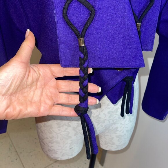 Cava Roma Vintage Womens Jacket Size Medium Purple Cropped Lined Casual - Picture 8 of 13